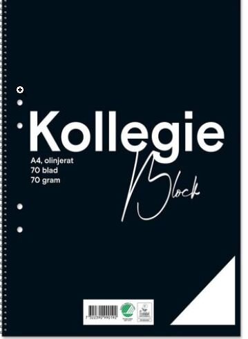 Kollegieblock A4 70g 70blad olinjerat